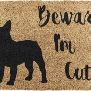 Rohožka z kokosového vlákna 40x60 cm Beware I'm Cute French Bulldog – Artsy Doormats