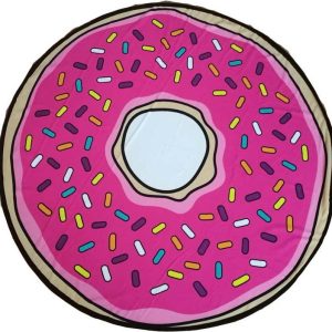 Růžová bavlněná plážová osuška ø 150 cm Donut – JAHU collections