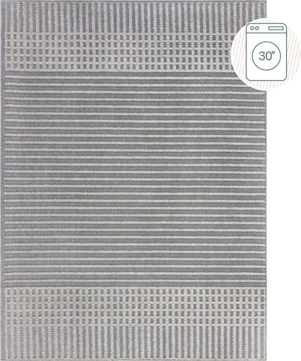 Šedý pratelný koberec z žinylky 160x240 cm Elton – Flair Rugs