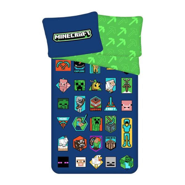 Bavlněné ložní povlečení MINECRAFT Badges