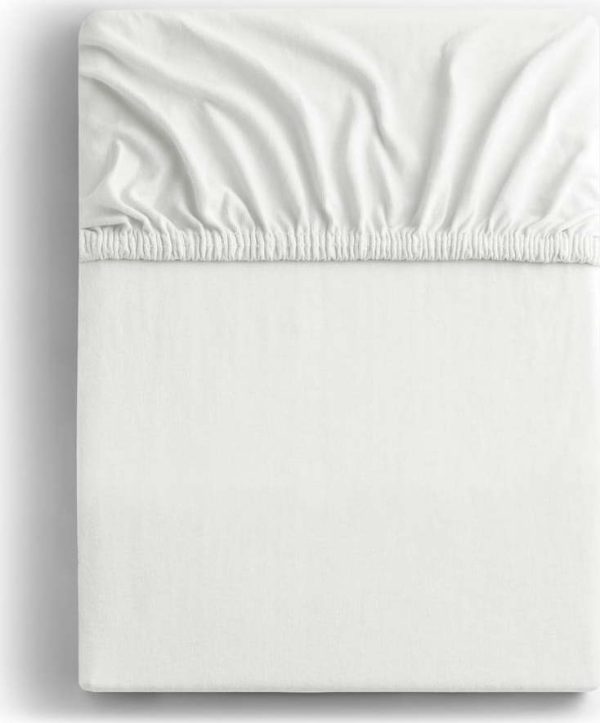 Bílé napínací prostěradlo jersey 200x200 cm Amber – DecoKing