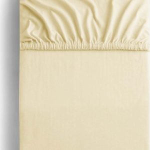 Krémové napínací prostěradlo jersey 160x200 cm Amber – DecoKing