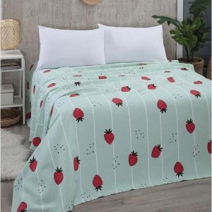 Bavlněný přehoz v mentolové barvě 170x230 cm Strawberry – Mila Home