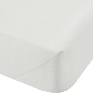 Bílé napínací prostěradlo z bavlněného perkálu 135x190 cm Cotton Percale – Bianca