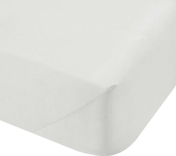 Bílé napínací prostěradlo z bavlněného perkálu 135x190 cm Cotton Percale – Bianca