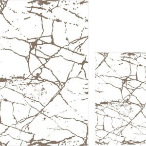 Bílo-hnědé koupelnové předložky v sadě 2 ks 60x100 cm Cracks – Mila Home