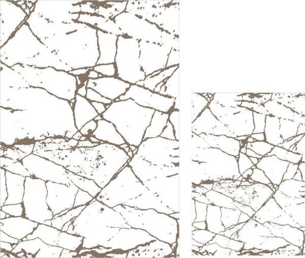 Bílo-hnědé koupelnové předložky v sadě 2 ks 60x100 cm Cracks – Mila Home