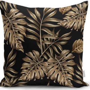 Povlak na polštář Minimalist Cushion Covers Golden Leafes With Black BG