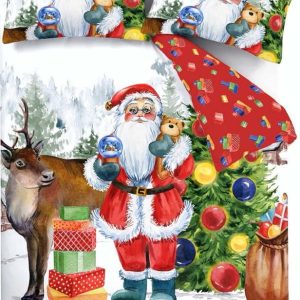 Povlečení na dvoulůžko 200x200 cm Retro Santa – Catherine Lansfield