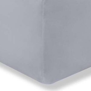 Šedé napínací prostěradlo z bavlněného perkálu 135x190 cm Cotton Percale – Bianca