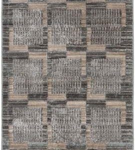 Šedo-béžový běhoun 66x300 cm Evelyn Blocks – Flair Rugs