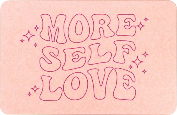 Světle růžová koupelnová předložka z křemeliny 39x60 cm More Self Love – Artsy Doormats