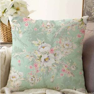 Zelený povlak na polštář s příměsí bavlny Minimalist Cushion Covers Blossom