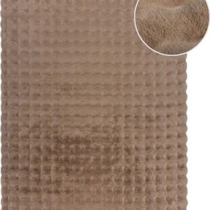 Hnědá syntetická kožešina 120x170 cm Waffle Faux Fur – Flair Rugs