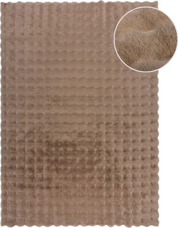 Hnědá syntetická kožešina 120x170 cm Waffle Faux Fur – Flair Rugs