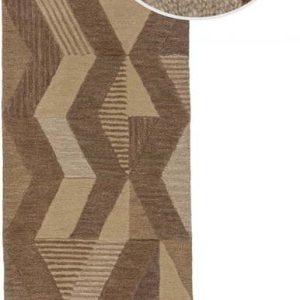 Hnědý ručně tkaný vlněný běhoun 60x230 cm Moda Asher – Flair Rugs