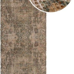 Khaki ručně tkaný běhoun s příměsí juty 60x230 cm Selena Jute Traditional – Flair Rugs