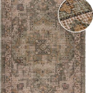 Khaki ručně tkaný koberec s příměsí juty 200x290 cm Selena Jute Traditional – Flair Rugs