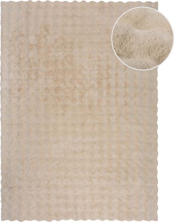 Krémová syntetická kožešina 80x150 cm Waffle Faux Fur – Flair Rugs