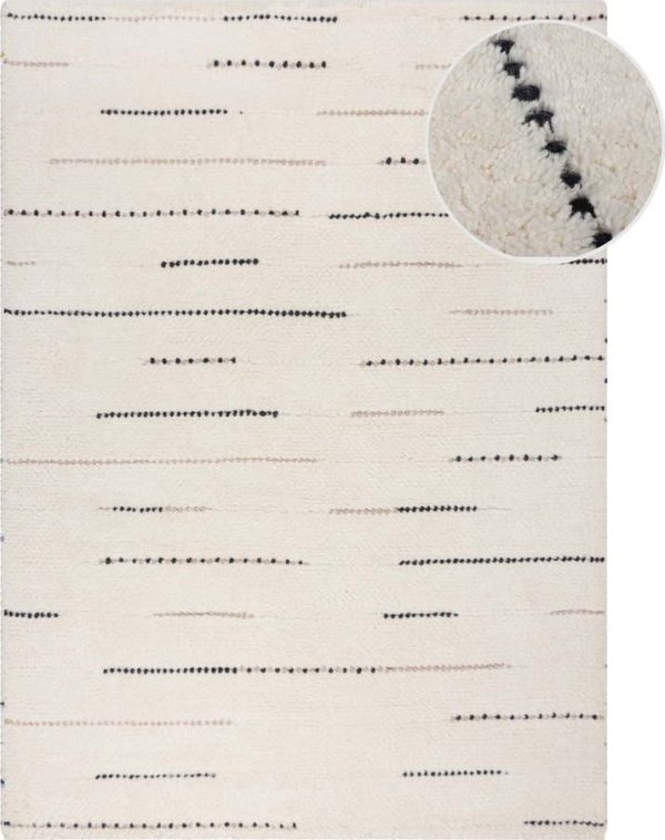 Krémový ručně tkaný vlněný koberec 200x290 cm Dottie Linear – Flair Rugs