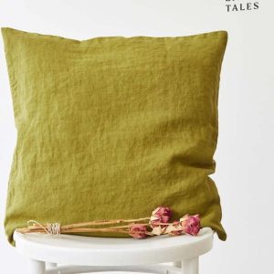 Lněný povlak na polštář 45x45 cm Moss Green – Linen Tales