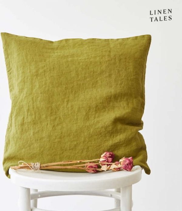 Lněný povlak na polštář 45x45 cm Moss Green – Linen Tales