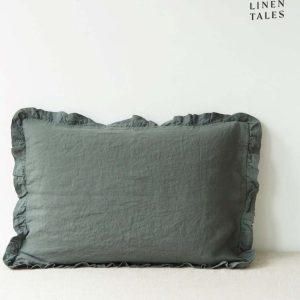 Lněný povlak na polštář 40x60 cm Forest Green – Linen Tales