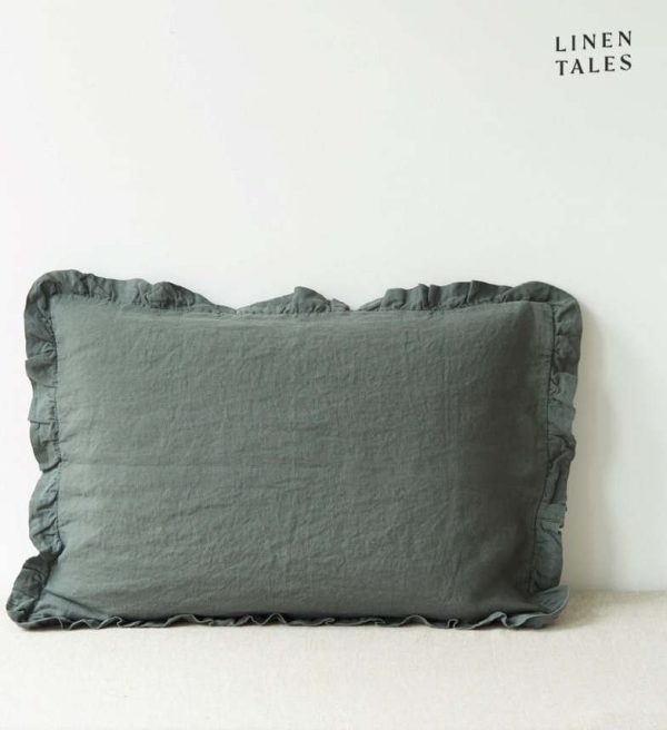 Lněný povlak na polštář 40x60 cm Forest Green – Linen Tales