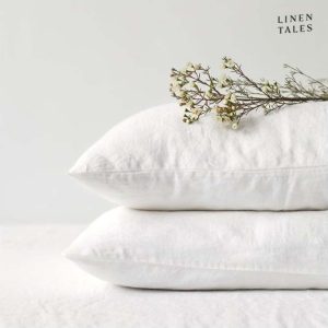 Lněný povlak na polštář 80x80 cm White – Linen Tales