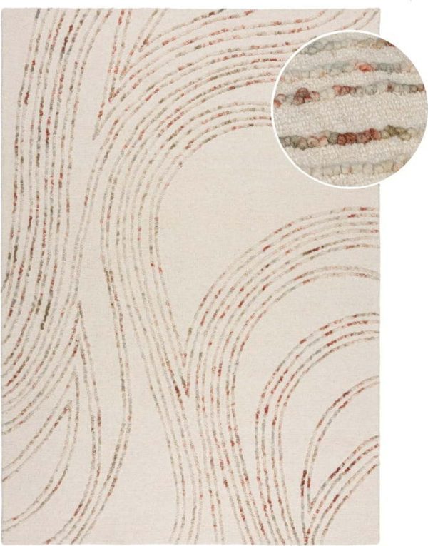 Oranžovo-krémový vlněný koberec 80x150 cm Abstract Swirl – Flair Rugs