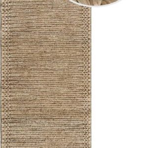 Ručně tkaný kenafový běhoun v přírodní barvě 60x230 cm Drew Border – Flair Rugs