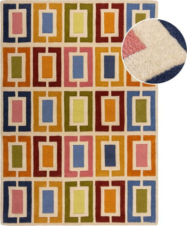 Ručně tkaný vlněný koberec 200x290 cm Retro Blocks – Flair Rugs