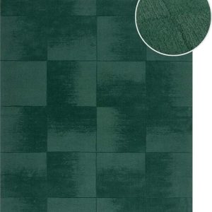 Ručně tkaný vlněný koberec v petrolejové barvě 160x230 cm Demi Check Ombre – Flair Rugs