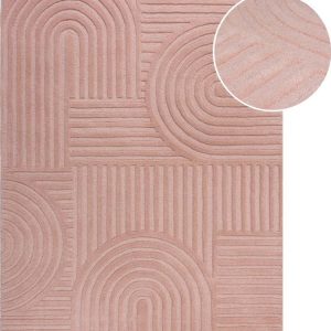 Růžový vlněný koberec Flair Rugs Zen Garden