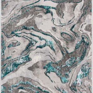 Šedo-tyrkysový koberec 200x290 cm Marbled – Flair Rugs