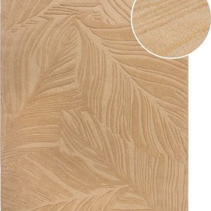 Světle hnědý vlněný koberec Flair Rugs Lino Leaf