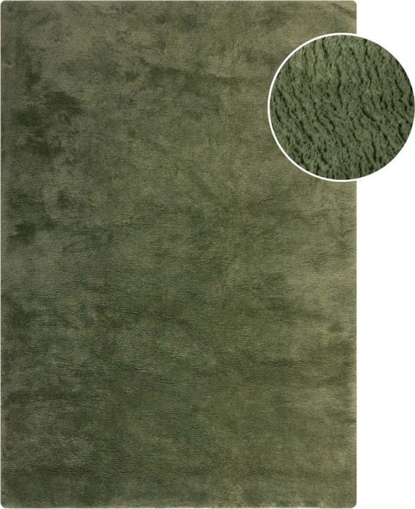 Tmavě zelená syntetická kožešina 160x230 cm Faroe Wool Look Fur – Flair Rugs