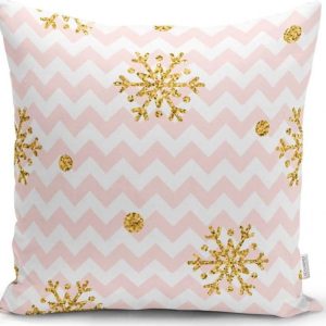 Vánoční povlak na polštář Minimalist Cushion Covers Golden Snowflakes