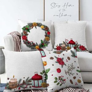 Vánoční povlaky na polštáře v sadě 4 ks 55x55 cm Merry Christmas - Mila Home