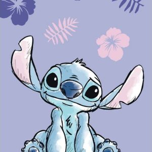 Fialová bavlněná dětská osuška 70x140 cm Lilo and Stitch – Jerry Fabrics