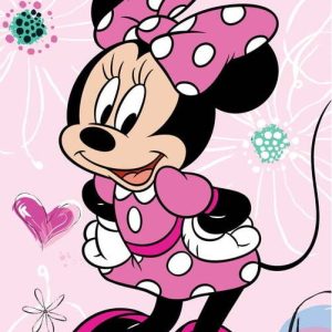 Růžová bavlněná dětská osuška 70x140 cm Minnie – Jerry Fabrics