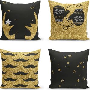 Sada 4 žinylkových povlaků na polštář Minimalist Cushion Covers Winter