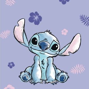 Fialová dětská deka z mikroflanelu 100x150 cm Lilo and Stitch – Jerry Fabrics