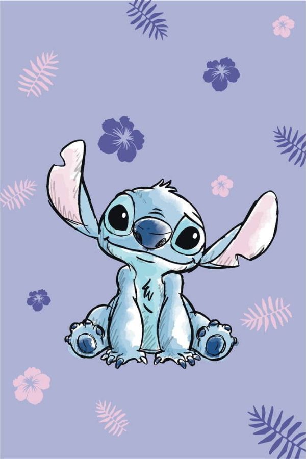 Fialová dětská deka z mikroflanelu 100x150 cm Lilo and Stitch – Jerry Fabrics