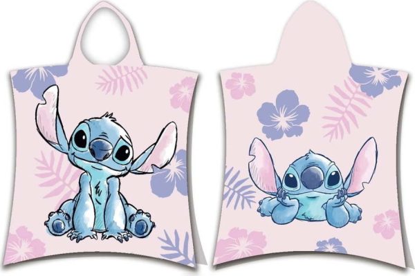 Světle růžové bavlněné dětské pončo Lilo and Stitch – Jerry Fabrics