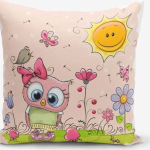 Dětský povlak na polštář 43x43 cm Pink Owl – Mila Home