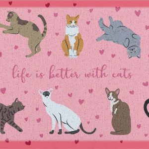 Rohožka 40x70 cm Life Is Better With Cats – Artsy Doormats