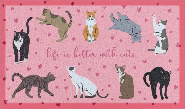 Rohožka 40x70 cm Life Is Better With Cats – Artsy Doormats