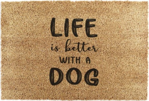 Rohožka z kokosového vlákna 60x90 cm Life Is Better With a Dog – Artsy Doormats