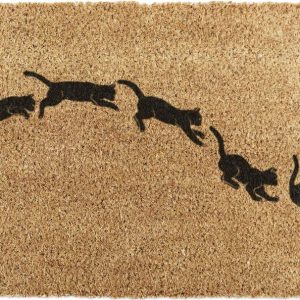 Rohožka z kokosového vlákna 60x90 cm Jumping Cats – Artsy Doormats